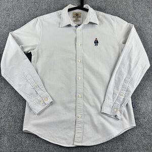 Golden Bear Mens S Shirt Blue Stripe Bear Logo Long Sleeve Cotton